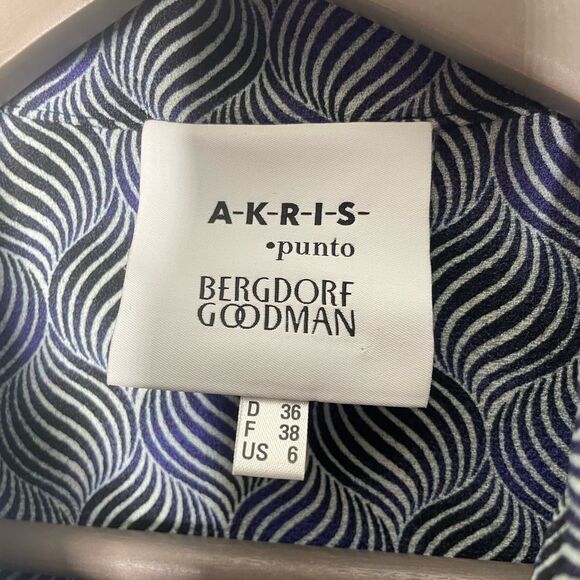 Akris Punto Marla Abstract Diamond Print Long Sleeve Dress Size US 6 - Picture 5 of 8